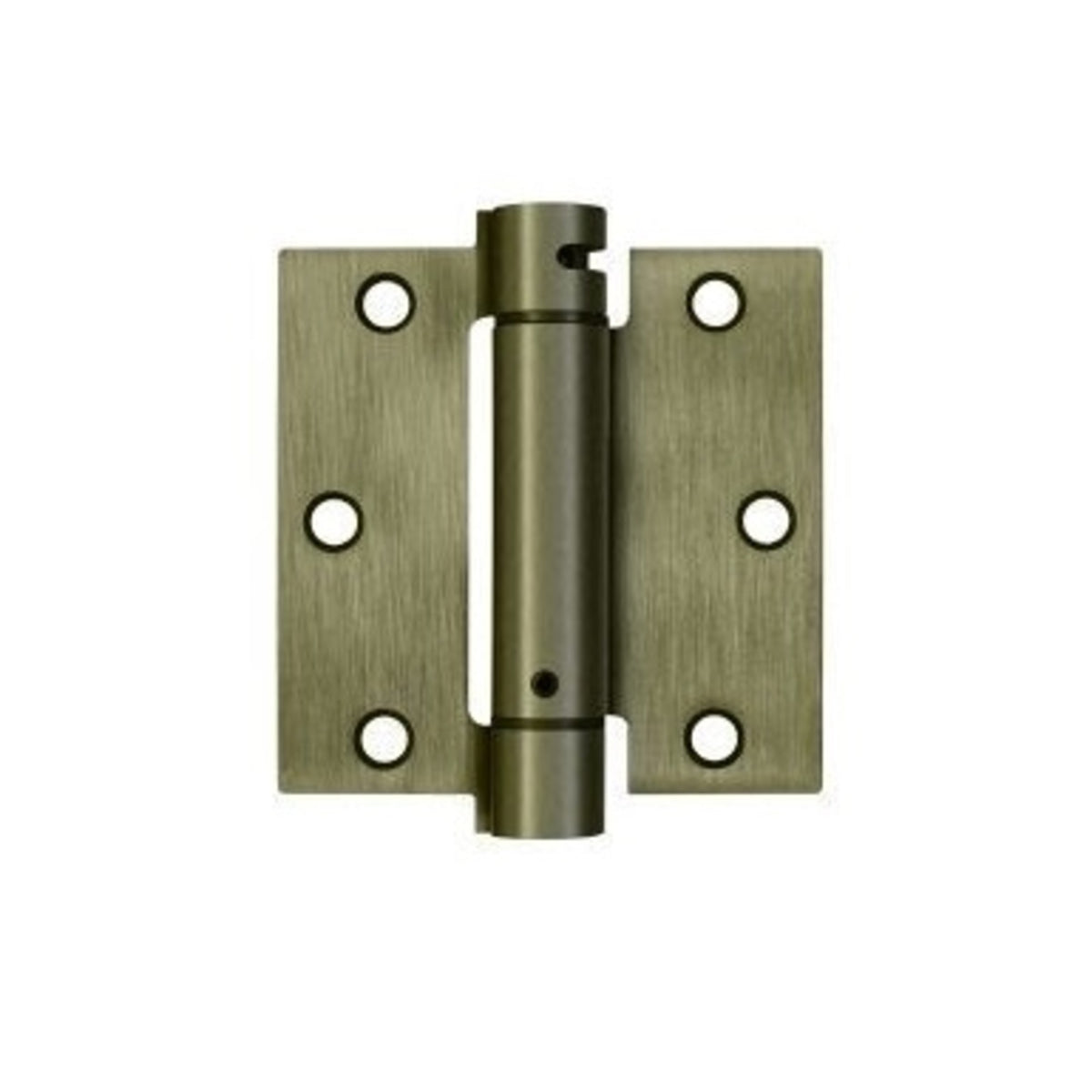 Deltana DSH35U5 Spring Hinge, Antique Brass, 3-1/2" x 3-1/2"