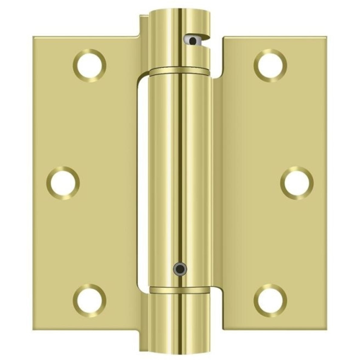 Deltana DSH35U3 Spring Hinge, Bright Brass, 3-1/2" x 3-1/2"
