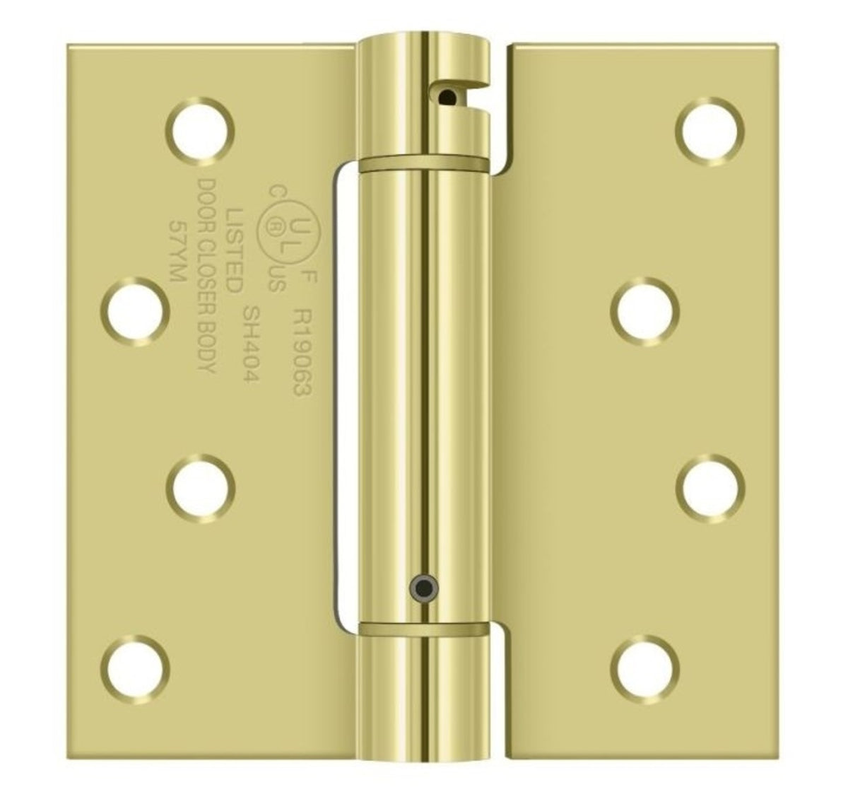 Deltana DSH44U3 Spring Hinge, Bright Brass, 4" x 4"