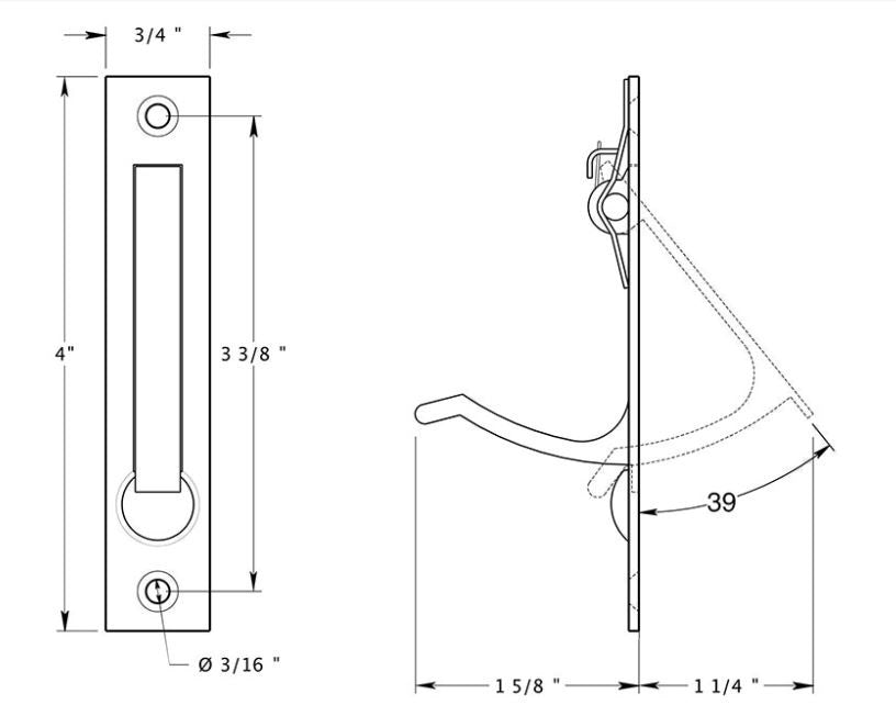 Deltana EP475U3 Edge Pull, Bright Brass, 4"