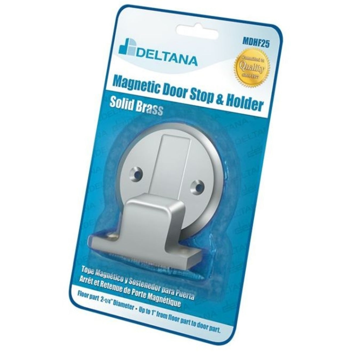 Deltana MDHF25BP26 Magnetic Door Holder Flush, Bright Chrome