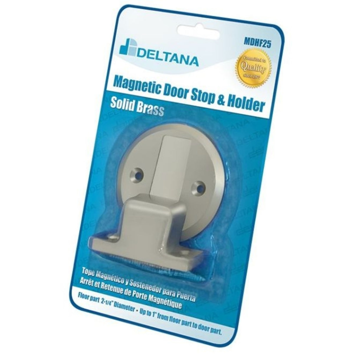 Deltana MDHF25BP15 Magnetic Door Holder Flush, Satin Nickel
