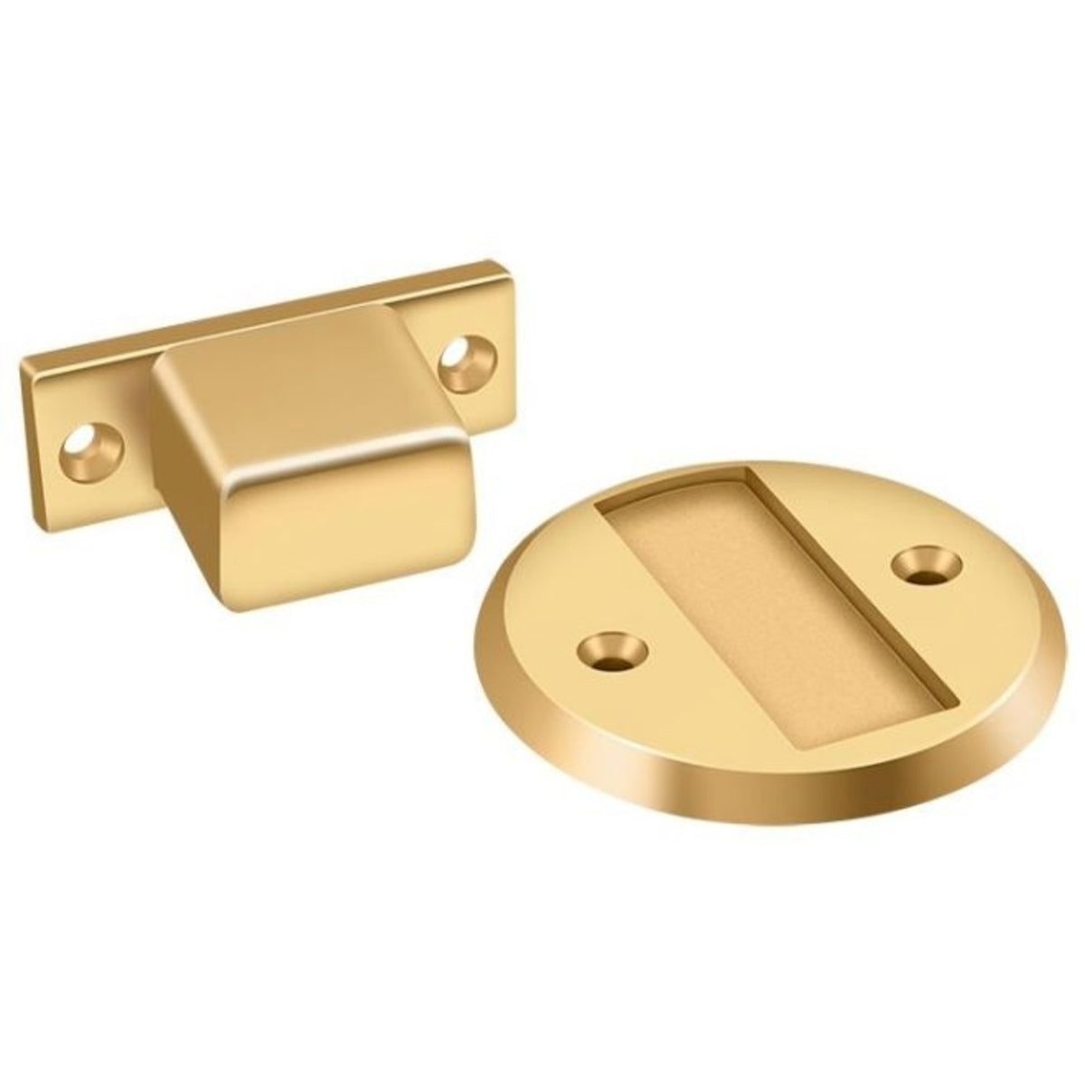 Deltana MDHF25CR003 Magnetic Door Holder Flush, Lifetime Brass
