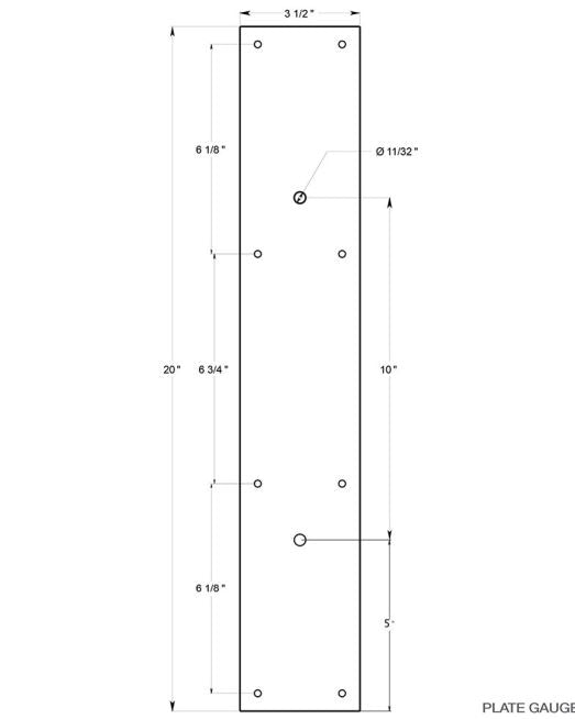 Deltana PPH3520CR003 Push Plate For Door Pull, Lifetime Brass, 20"