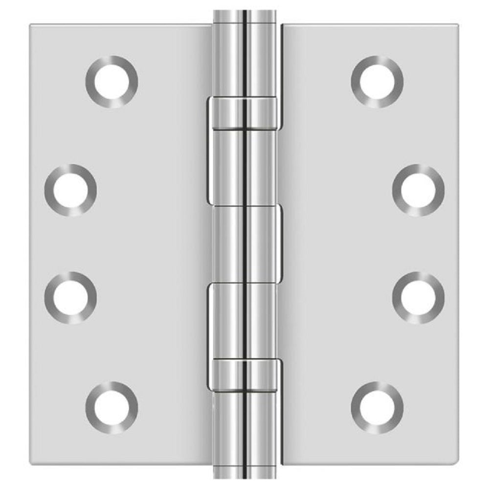 Deltana SS44BU32 Full Mortise Door Hinge, Bright Stainless Steel, 4"