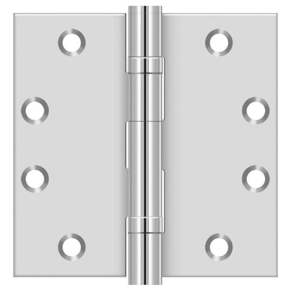 Deltana SS45BU32 Full Mortise Door Hinge, Bright Stainless Steel, 4-1/2" x 4-1/2"