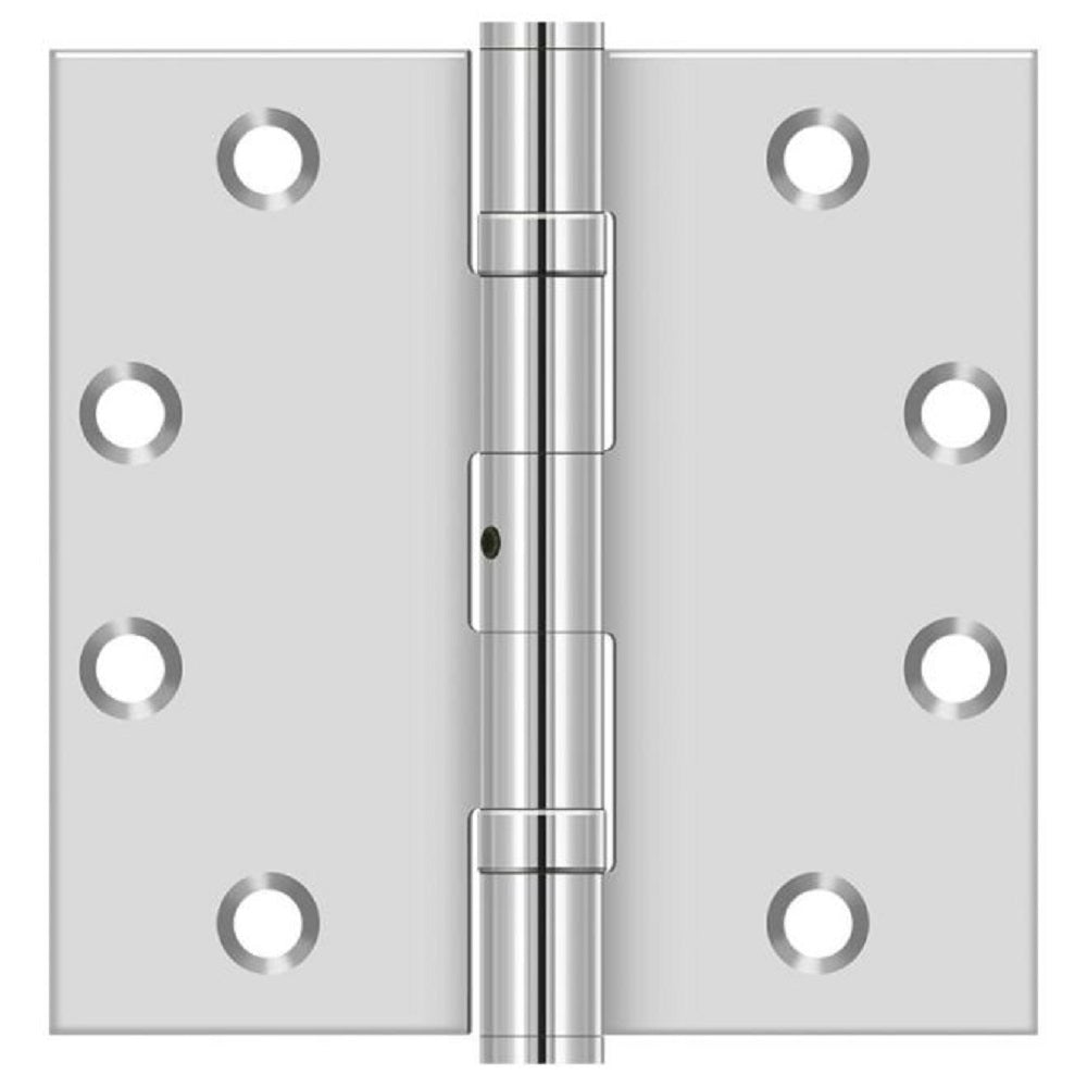 Deltana SS45NBU32 Full Mortise Door Hinge, Bright Stainless Steel, 4-1/2" x 4-1/2"