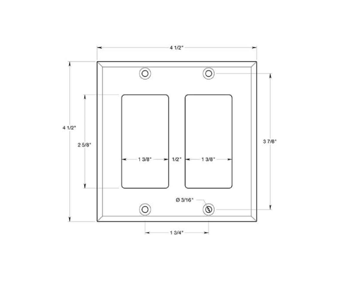 Deltana SWP4741CR003 Double Rocker Switch Plate, Lifetime Brass