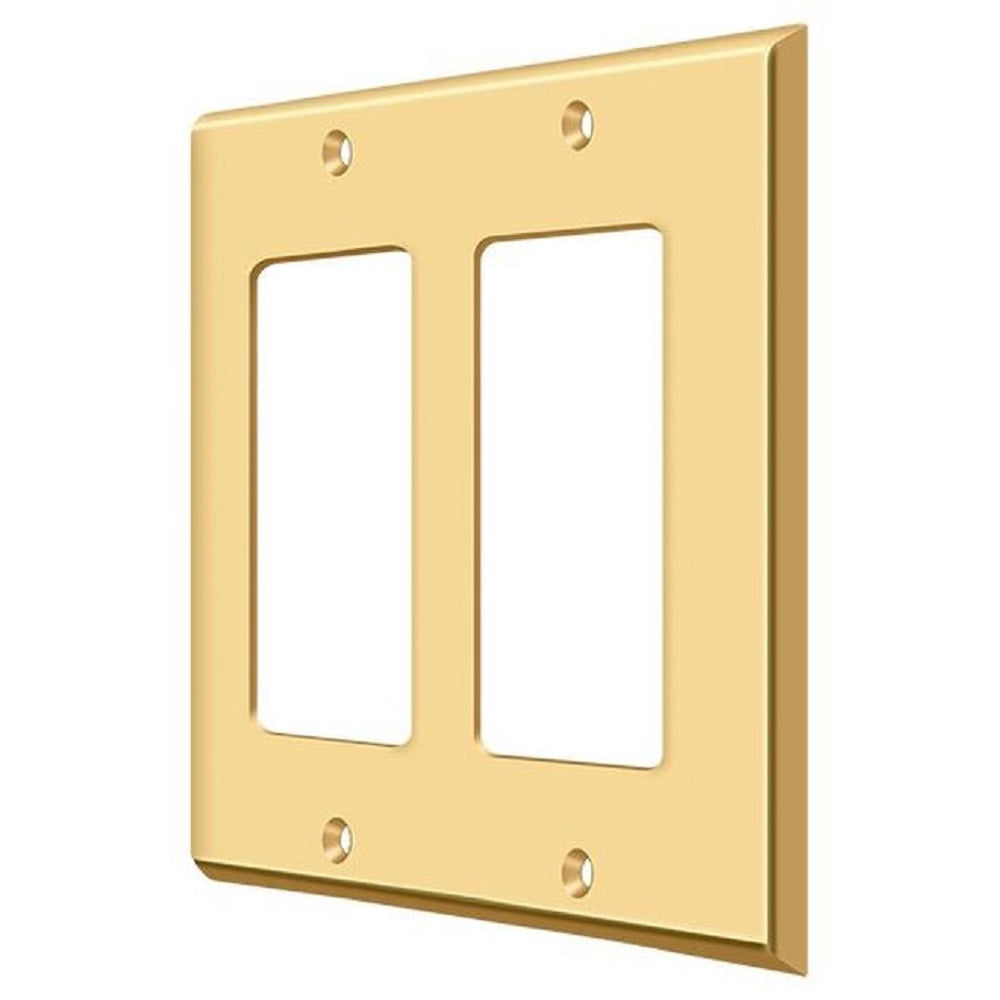 Deltana SWP4741CR003 Double Rocker Switch Plate, Lifetime Brass