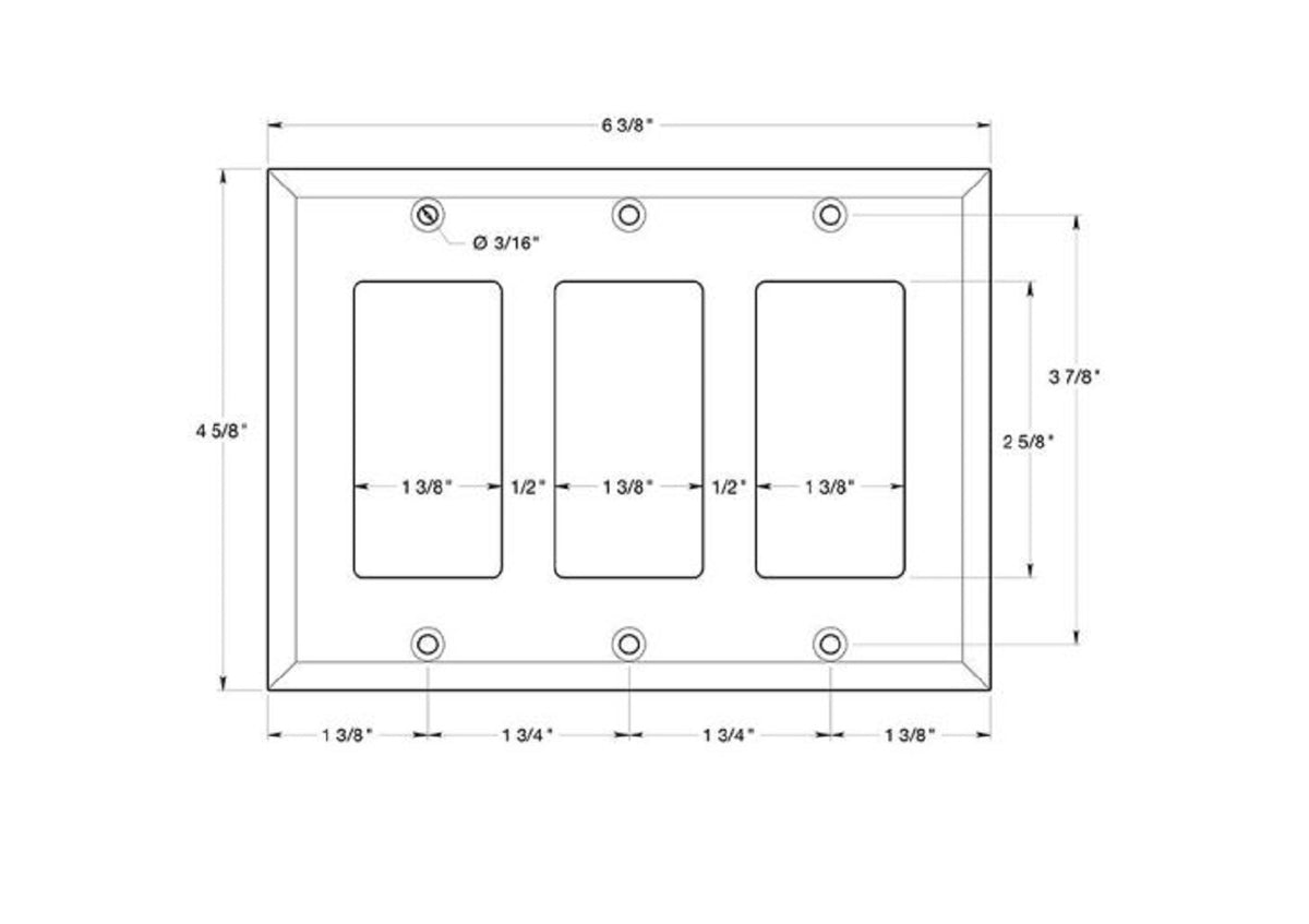 Deltana SWP4740CR003 Triple Rocker Switch Plate, Lifetime Brass