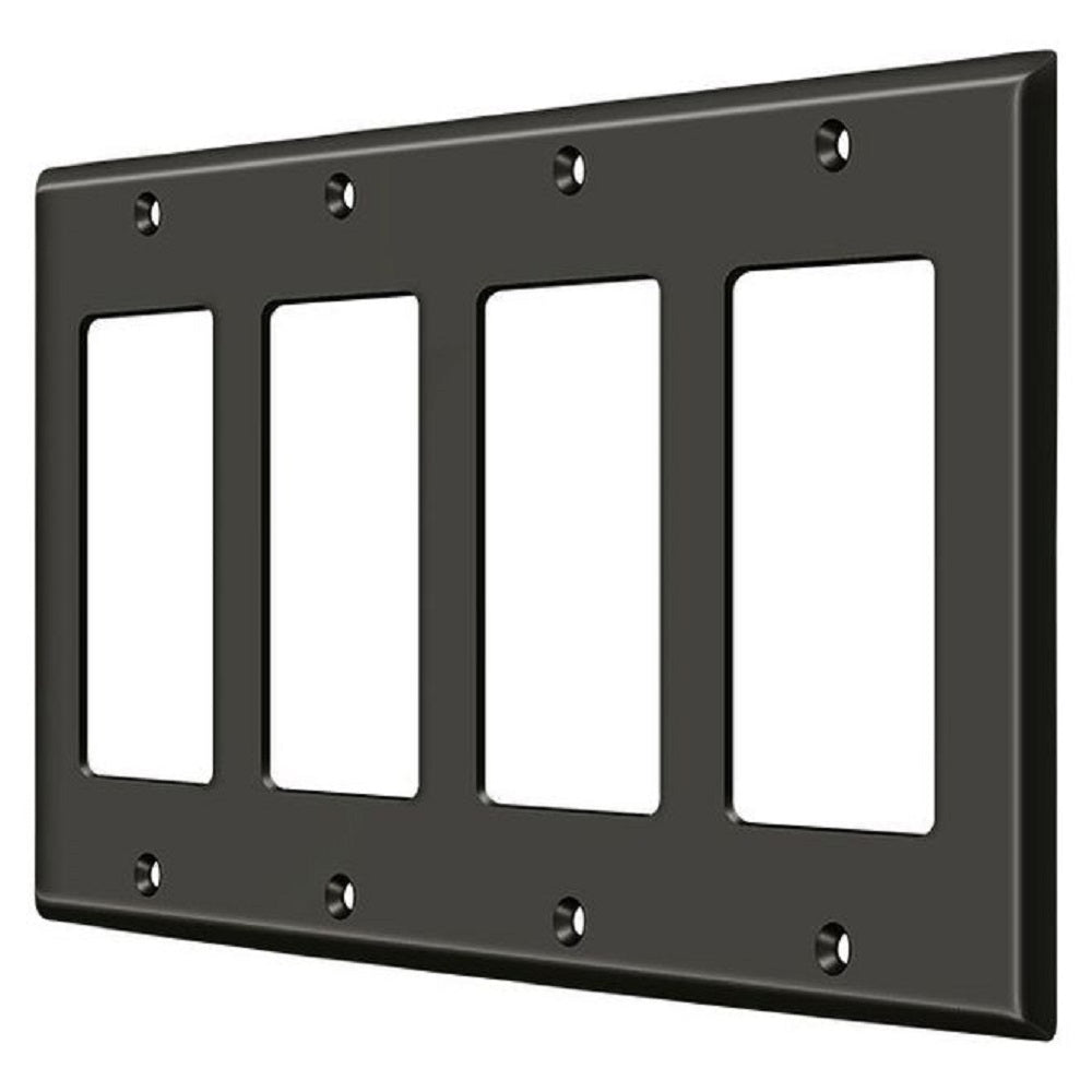 Deltana SWP4744U10B Quadruple Rocker Switch Plate, Oil Rubbed Bronze