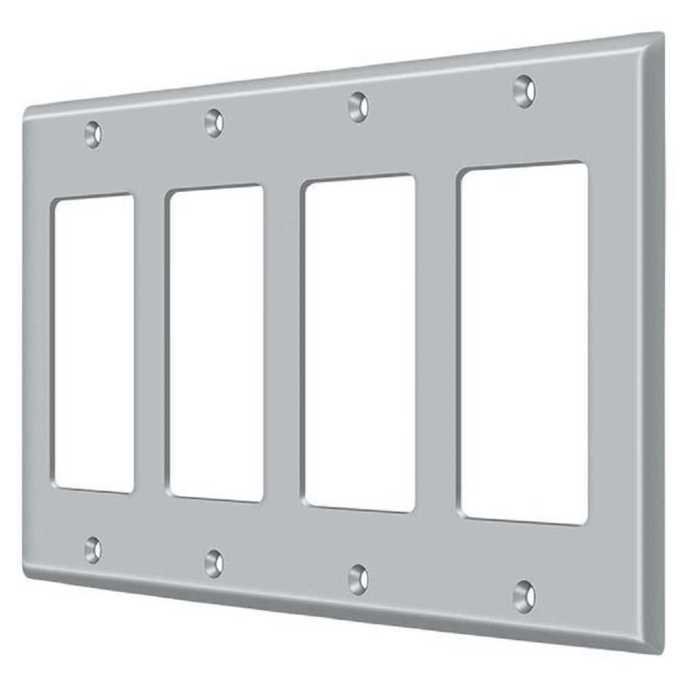 Deltana SWP4744U26D Quadruple Rocker Switch Plate, Satin Chrome