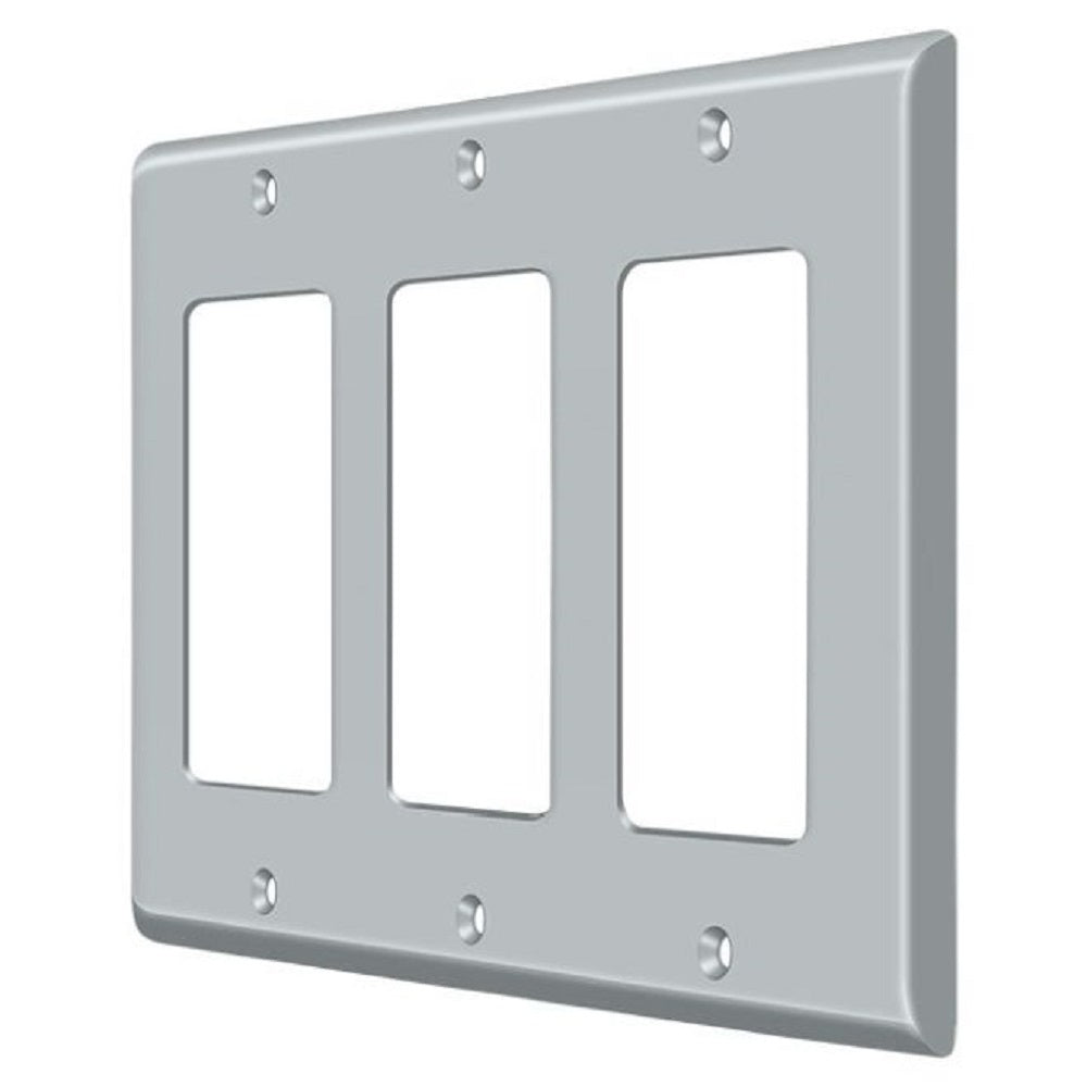 Deltana SWP4740U26D Triple Rocker Switch Plate, Satin Chrome