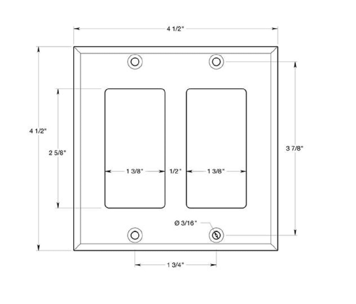 Deltana SWP4741U3 Double Rocker Switch Plate, Bright Brass