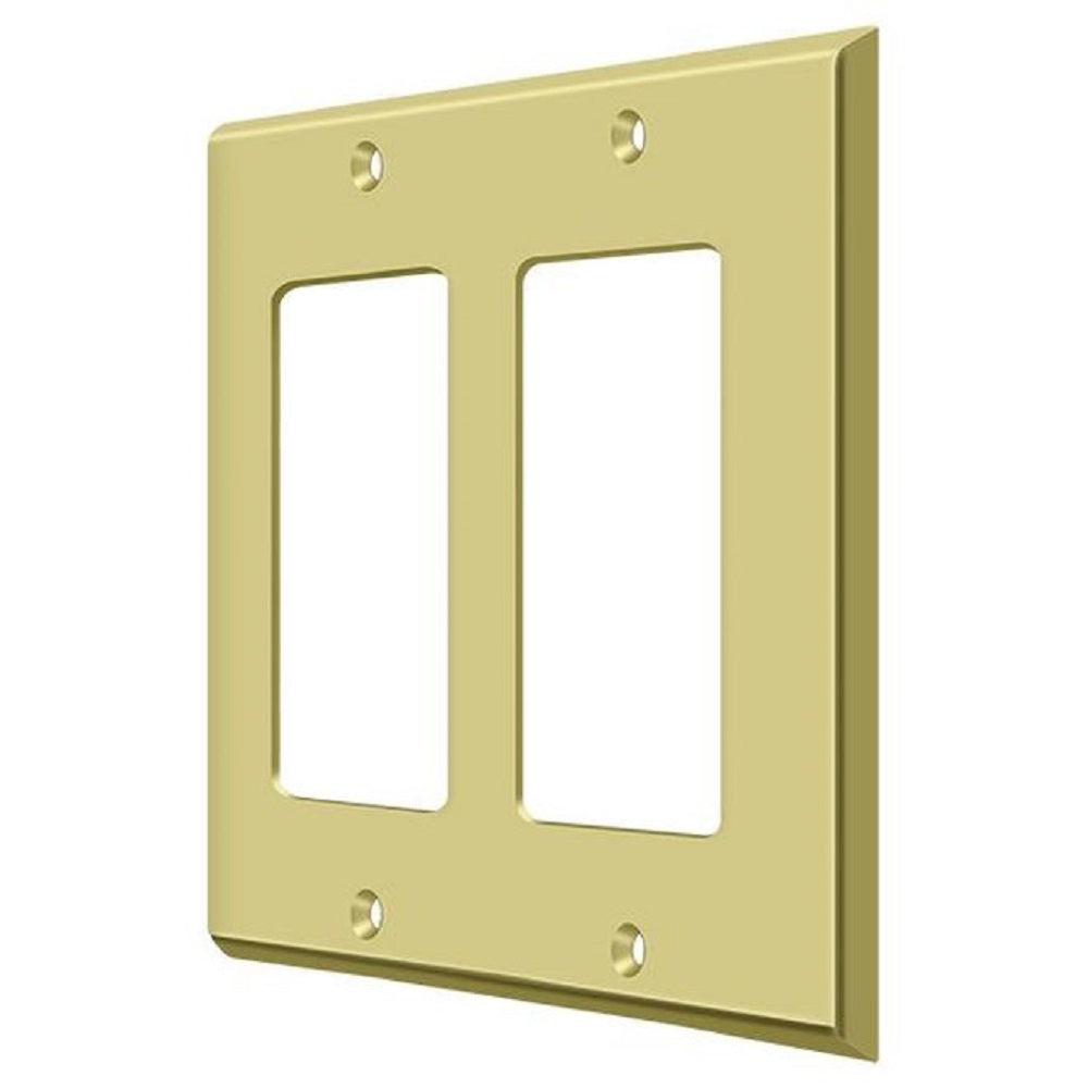 Deltana SWP4741U3 Double Rocker Switch Plate, Bright Brass