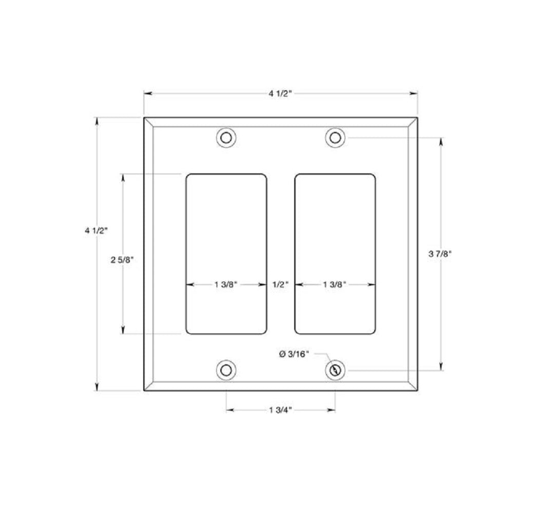 Deltana SWP4741U15 Double Rocker Switch Plate,Satin Nickel
