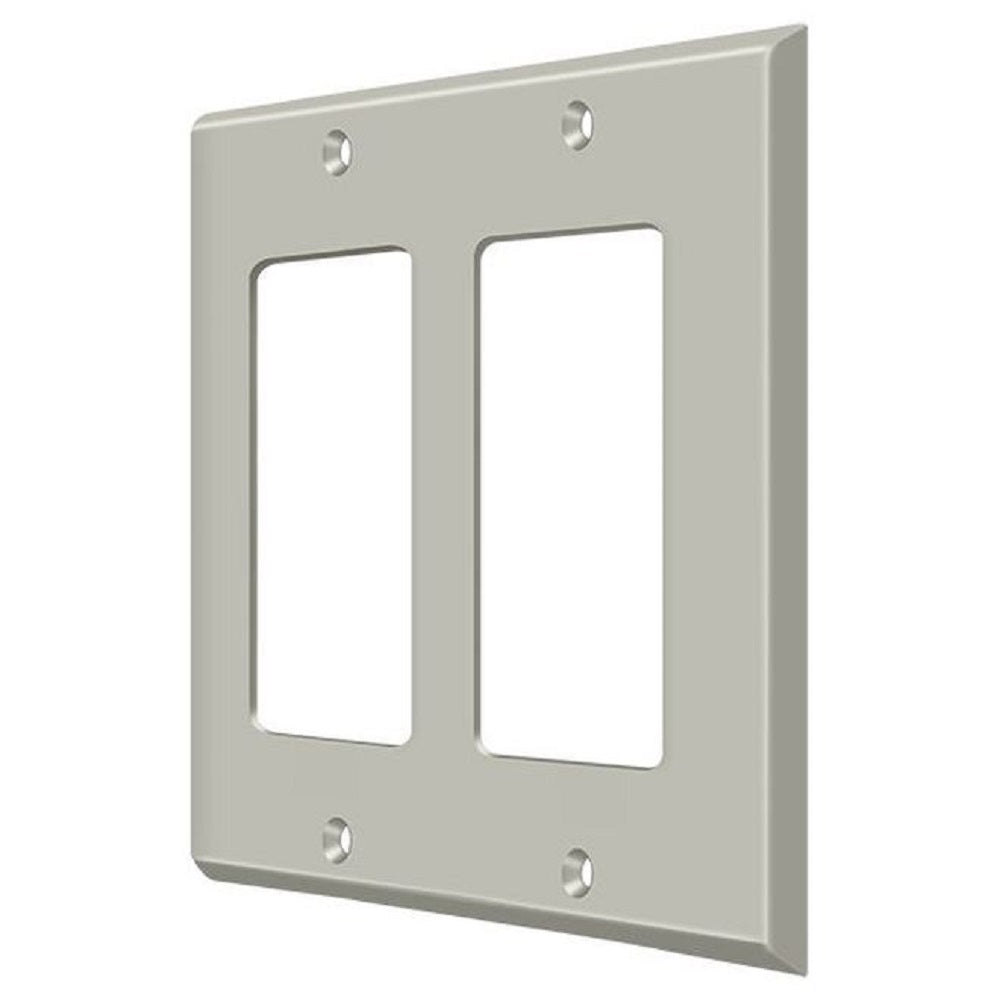Deltana SWP4741U15 Double Rocker Switch Plate,Satin Nickel