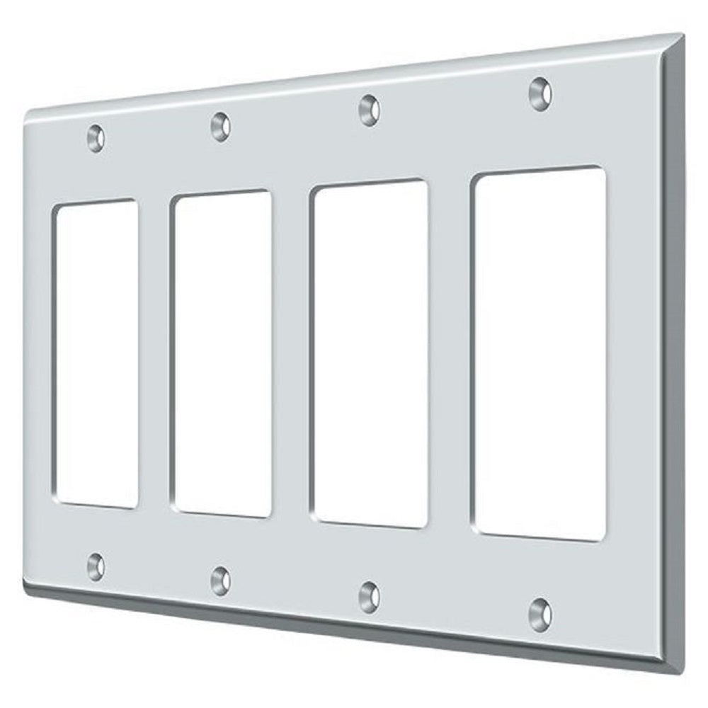 Deltana SWP4744U26 Quadruple Rocker Switch Plate, Bright Chrome