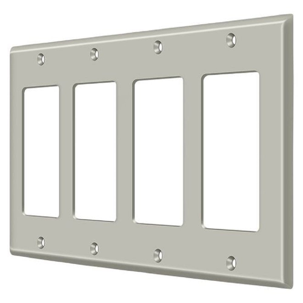 Deltana SWP4744U15 Quadruple Rocker Switch Plate, Satin Nickel