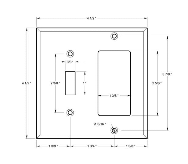 Deltana SWP4743U15 Single Rocker Switch Plate, Satin Nickel