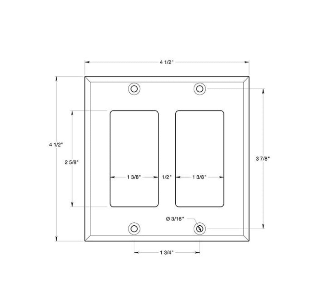 Deltana SWP4741U5 Switch Double Rocker Switch Plate, Antique Brass
