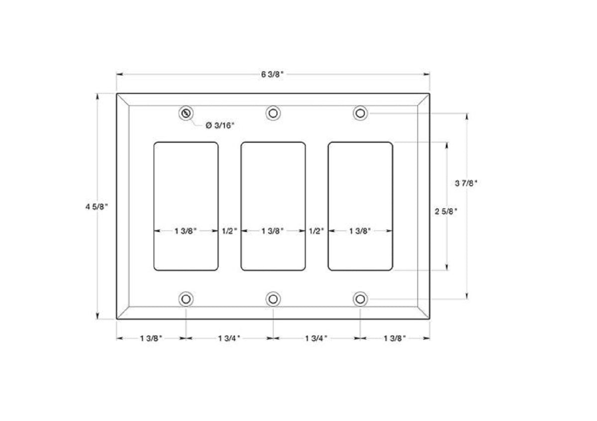 Deltana SWP4740U5 Triple Rocker Switch Plate, Antique Brass