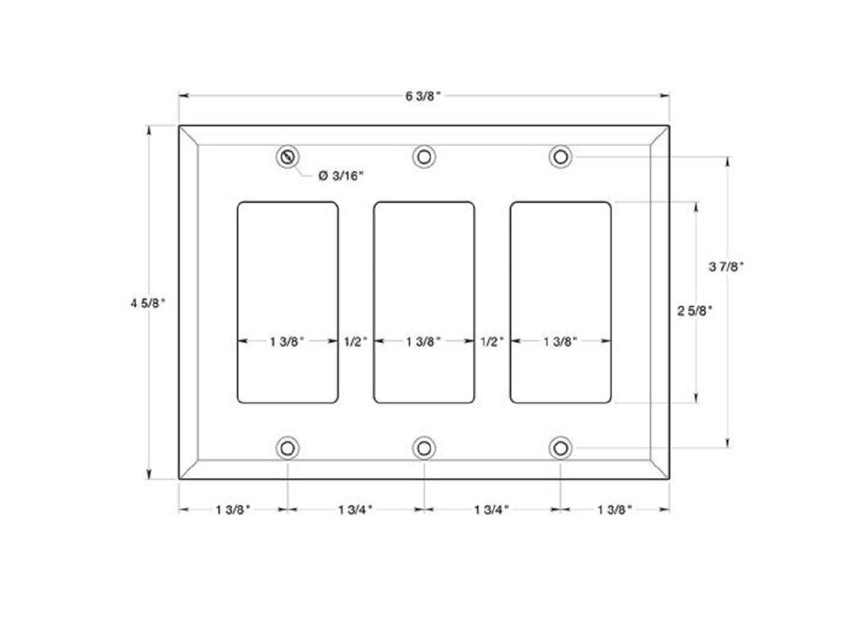 Deltana SWP4740U19 Triple Rocker Switch Plate, Black