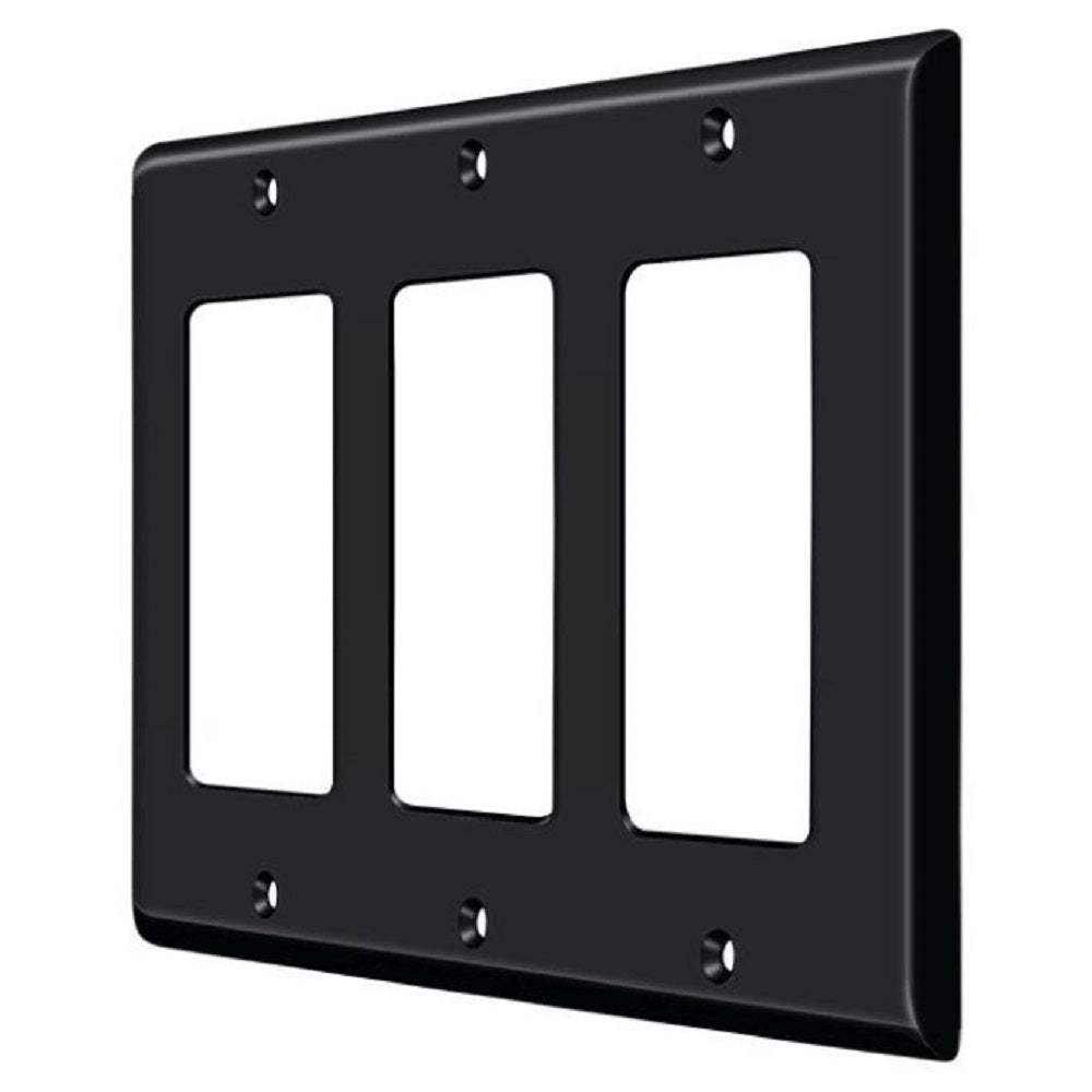 Deltana SWP4740U19 Triple Rocker Switch Plate, Black
