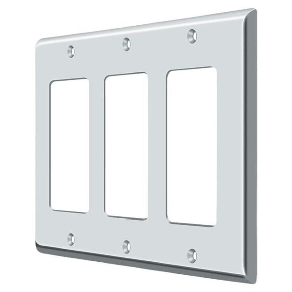 Deltana SWP4740U26 Triple Rocker Switch Plate, Bright Chrome