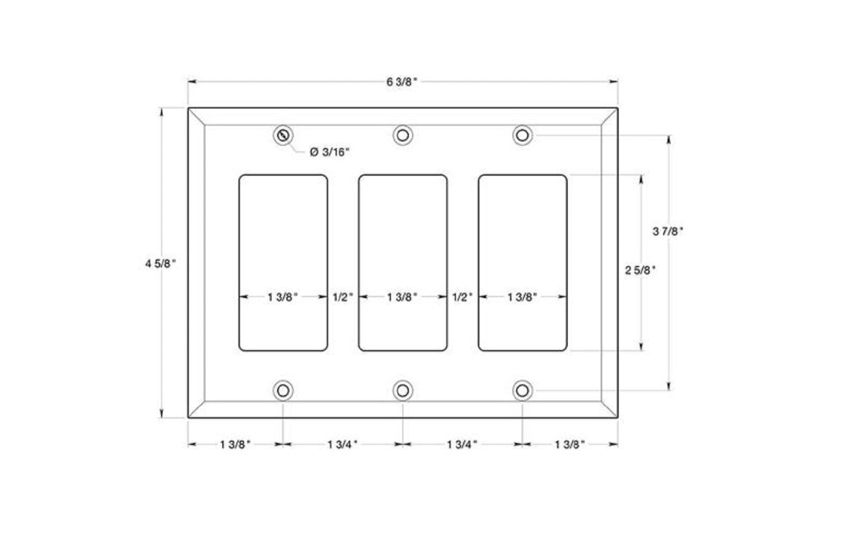 Deltana SWP4740U15 Triple Rocker Switch Plate, Satin Nickel