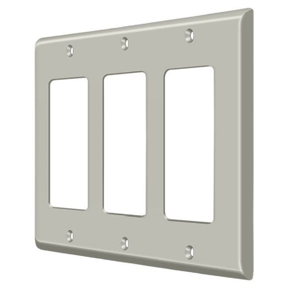 Deltana SWP4740U15 Triple Rocker Switch Plate, Satin Nickel