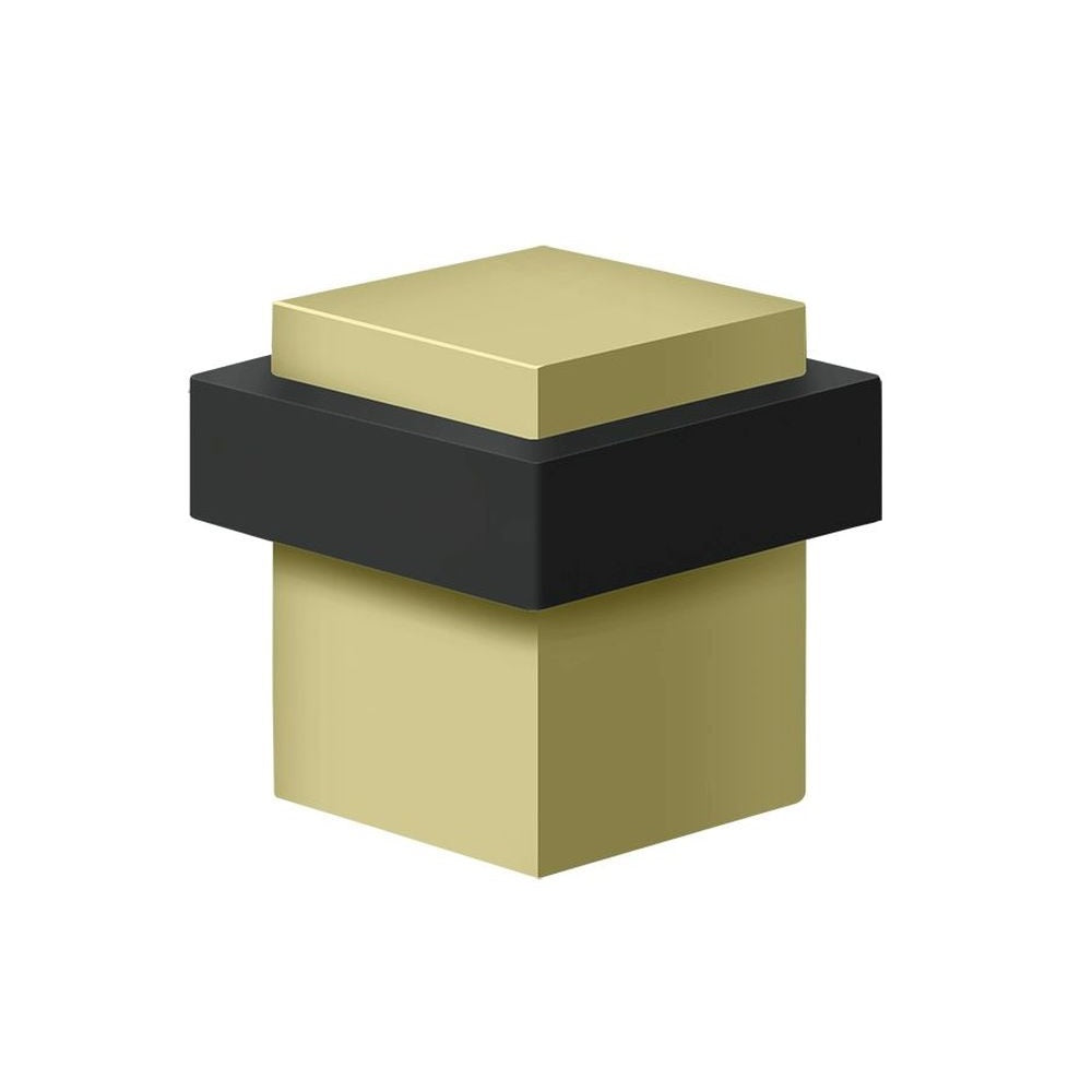 Deltana UFBS138U3-UNL Square Universal Floor Bumper, Unlacquered Brass