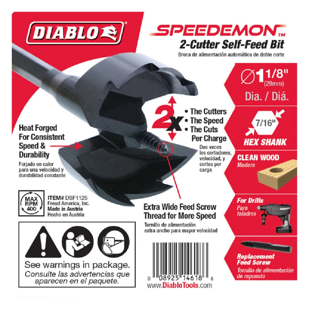 Diablo DSF1125 Self Feed Drill Bit, Hex Shank, HSS — LIfe and Home