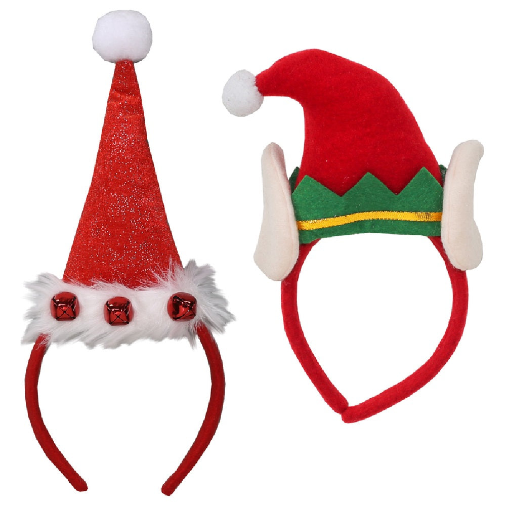 Dyno 0409369AC Christmas Elf and Santa Hat Headband, Fabric