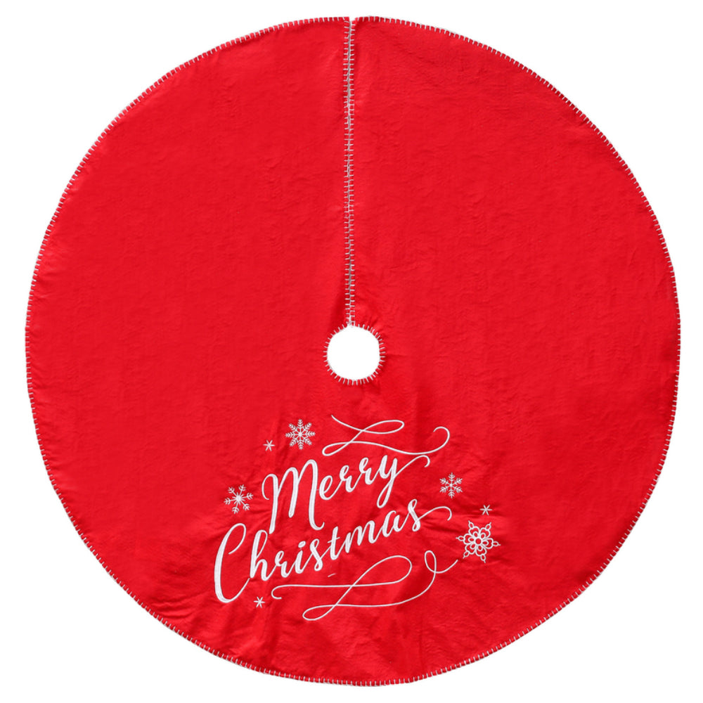Dyno 24873031AC Merry Christmas Tree Skirt, Red — LIfe and Home