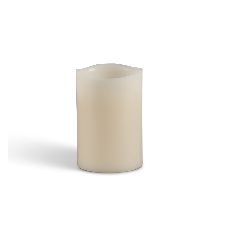 Everlasting Glow 33078 Melted Edge Pillar Flameless Flickering Candle, Bisque