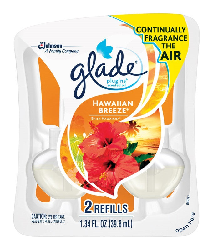 Glade 21749 PlugIns Air Freshener Oil Refill, Hawaiian Breeze