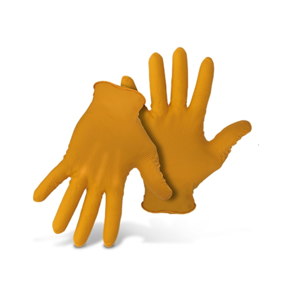 Grippaz G21081-XL50 Disposable Gloves, Nitrile, Orange, XL