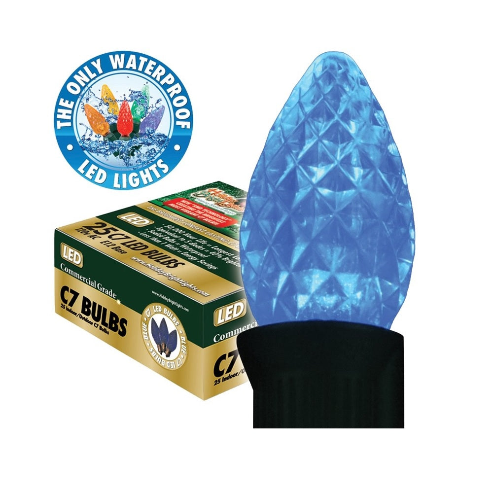 Holiday Bright Lights BU25-LEDFC7-TBL LED Christmas Replacement Bulbs, 120 Volts