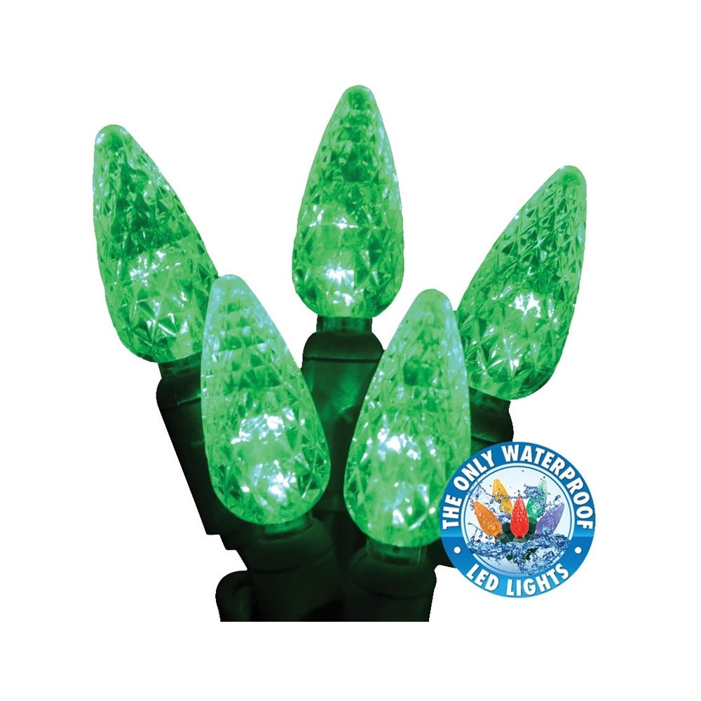 Holiday Bright Lights LED-C6R100-GR LED Reel Christmas Light Set, 100 Lights