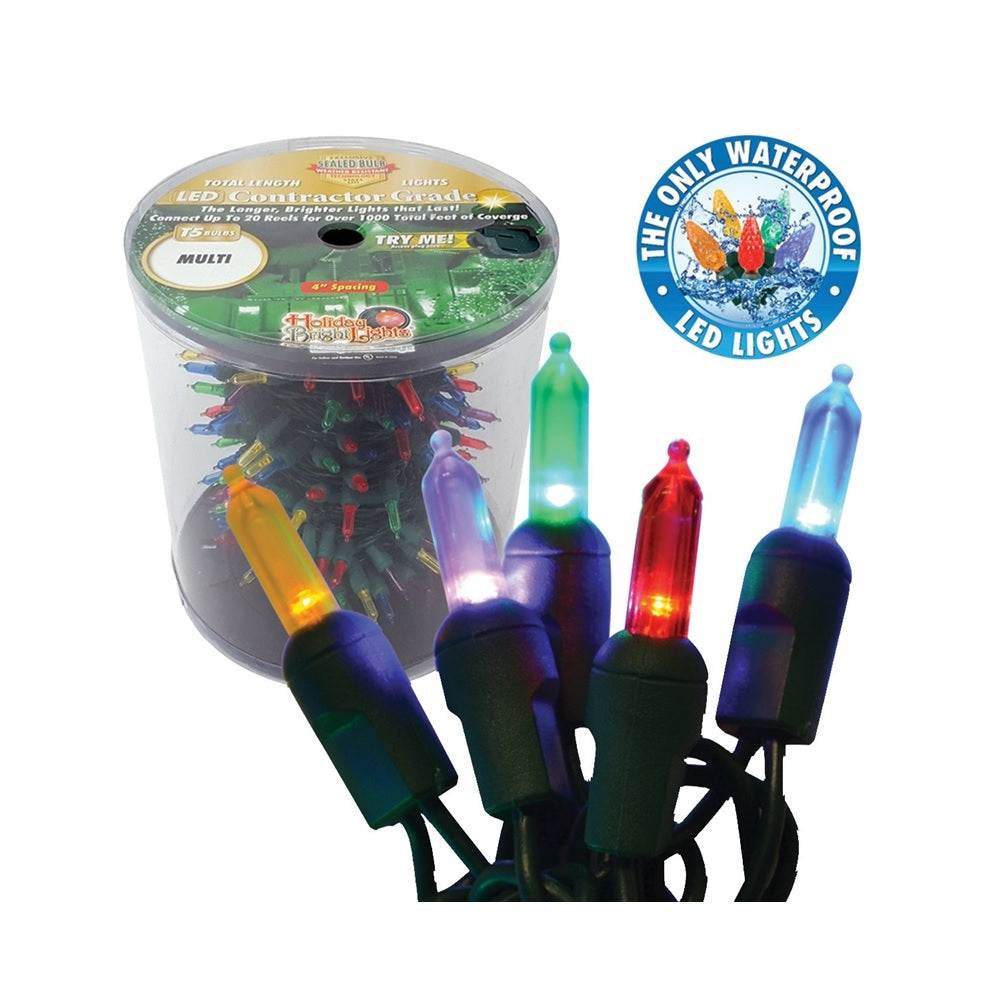 Holiday Bright Lights LED-T5R150-MU LED Reel Christmas Light Set, 150 Lights