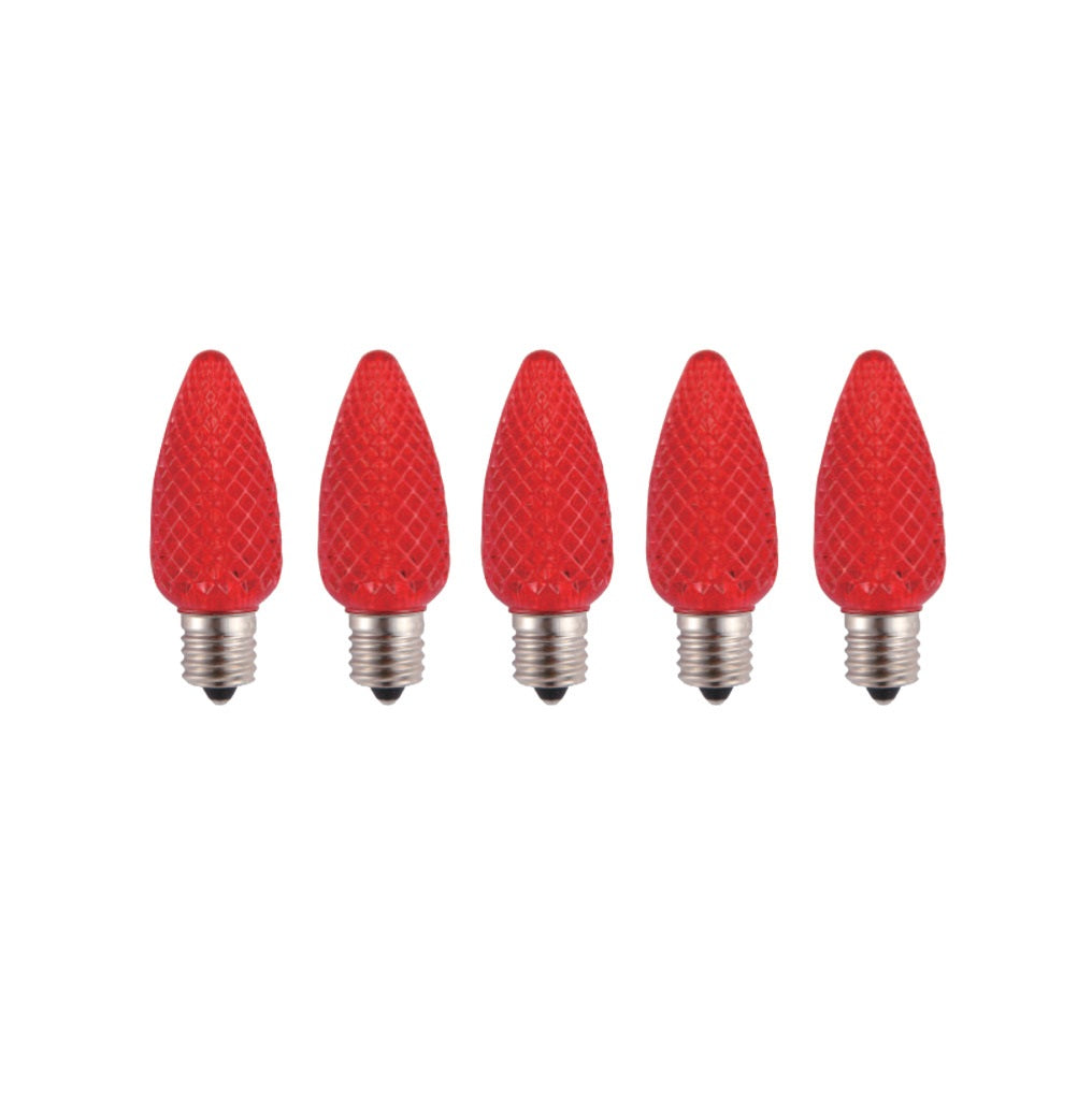 Hometown Holidays 24992 C9 LED Christmas Light Bulb, Red