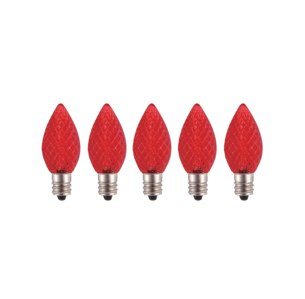 Hometown Holidays 24772 C7 LED Christmas Light Bulb, Crystal Red