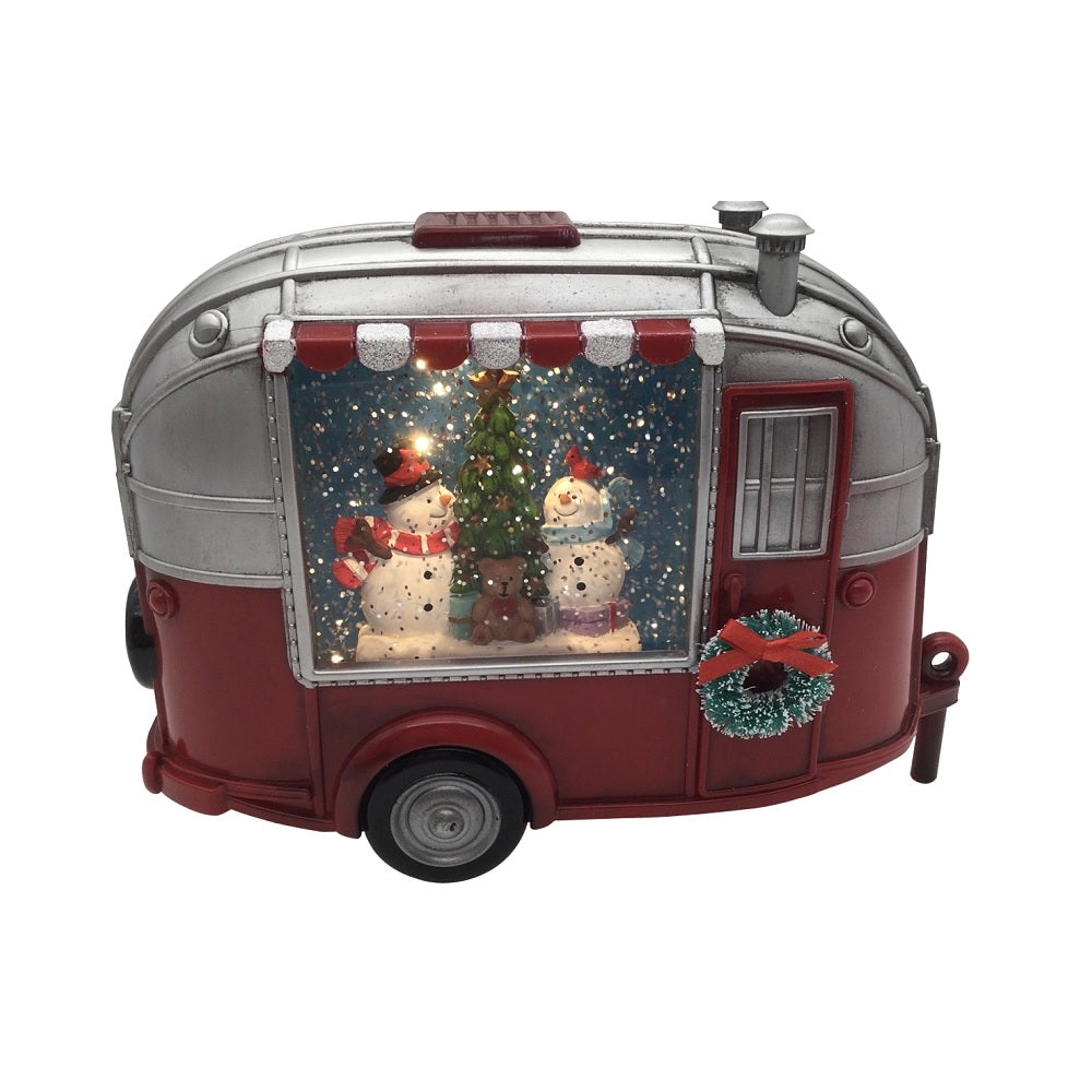 Hometown Holidays 21705 Christmas Camper Trailer Ornament, Red/Silver