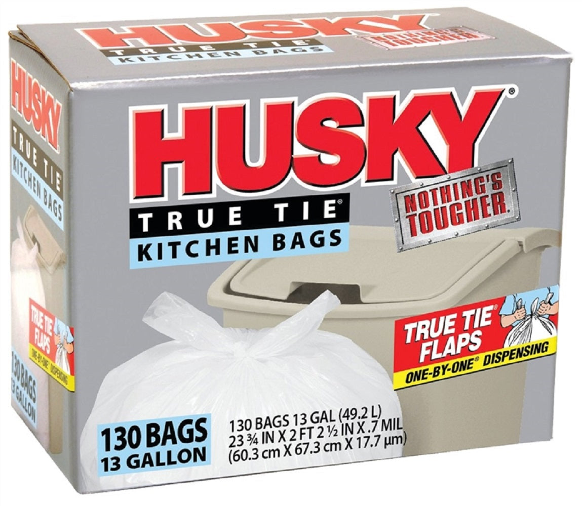 Husky HK13WC130W Kitchen Trash Bag, 13 Gallon