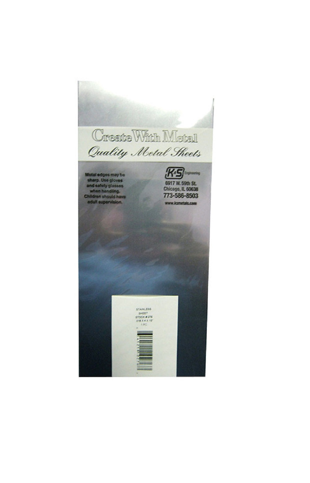 K&S 276 Sheet Metal, Stainless Steel, 4 in x 12 in