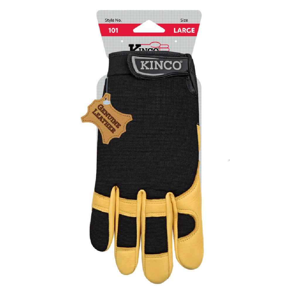 Kinco 101-L Grain Deerskin & Synthetic Hybrid with Pull-Strap, Large