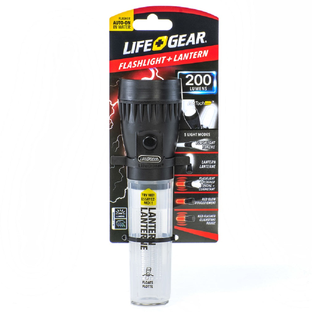 Life Gear 41-3744 AR Tech LED Flashlight Lantern, Black/White