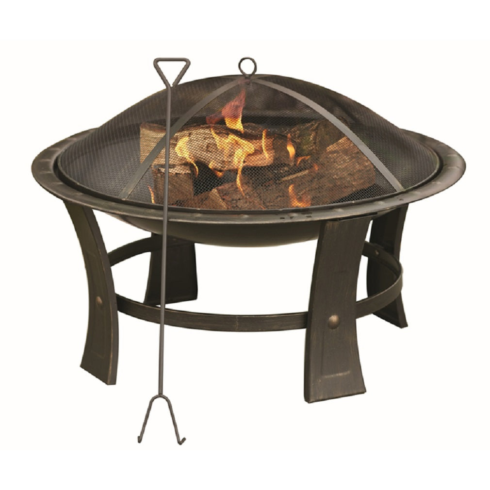 Living Accenets SRFP11637 Round Fire Pit, Steel