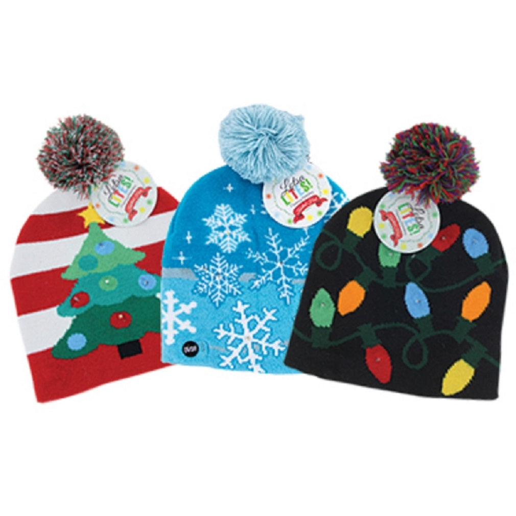 Lotsa Lites X-LTHAT-U24 Christmas Knitted Hat, Acrylic